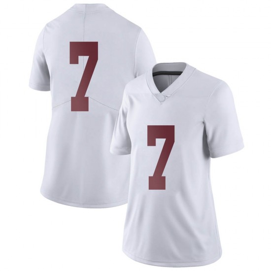 Alabama Crimson Tide Women's Brandon Turnage #7 No Name White NCAA Nike Authentic Stitched College Football Jersey LG16F66VP